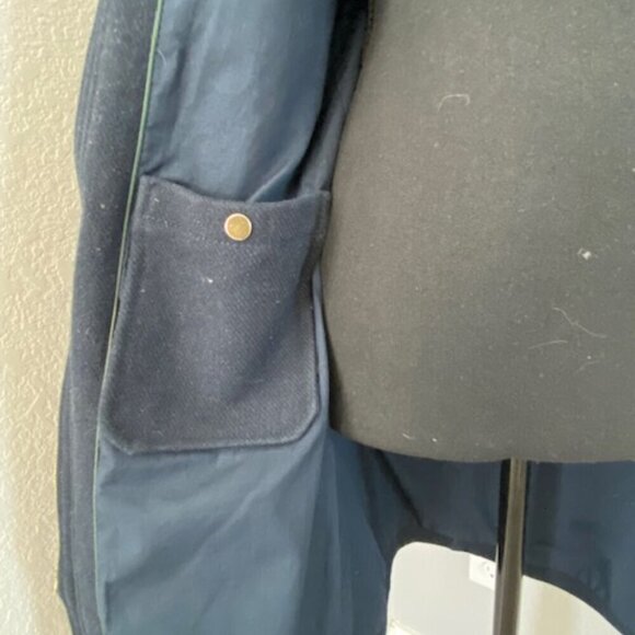 ZARA Trafaluc Navy Blue Wool Parka Coat Jacket XS - Picture 13 of 14